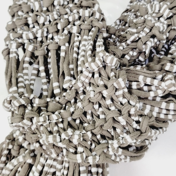 Statement One-of-a-kind Handcrafted Fringe Jersey Knit Scarf! NWOT! - Picture 8 of 12